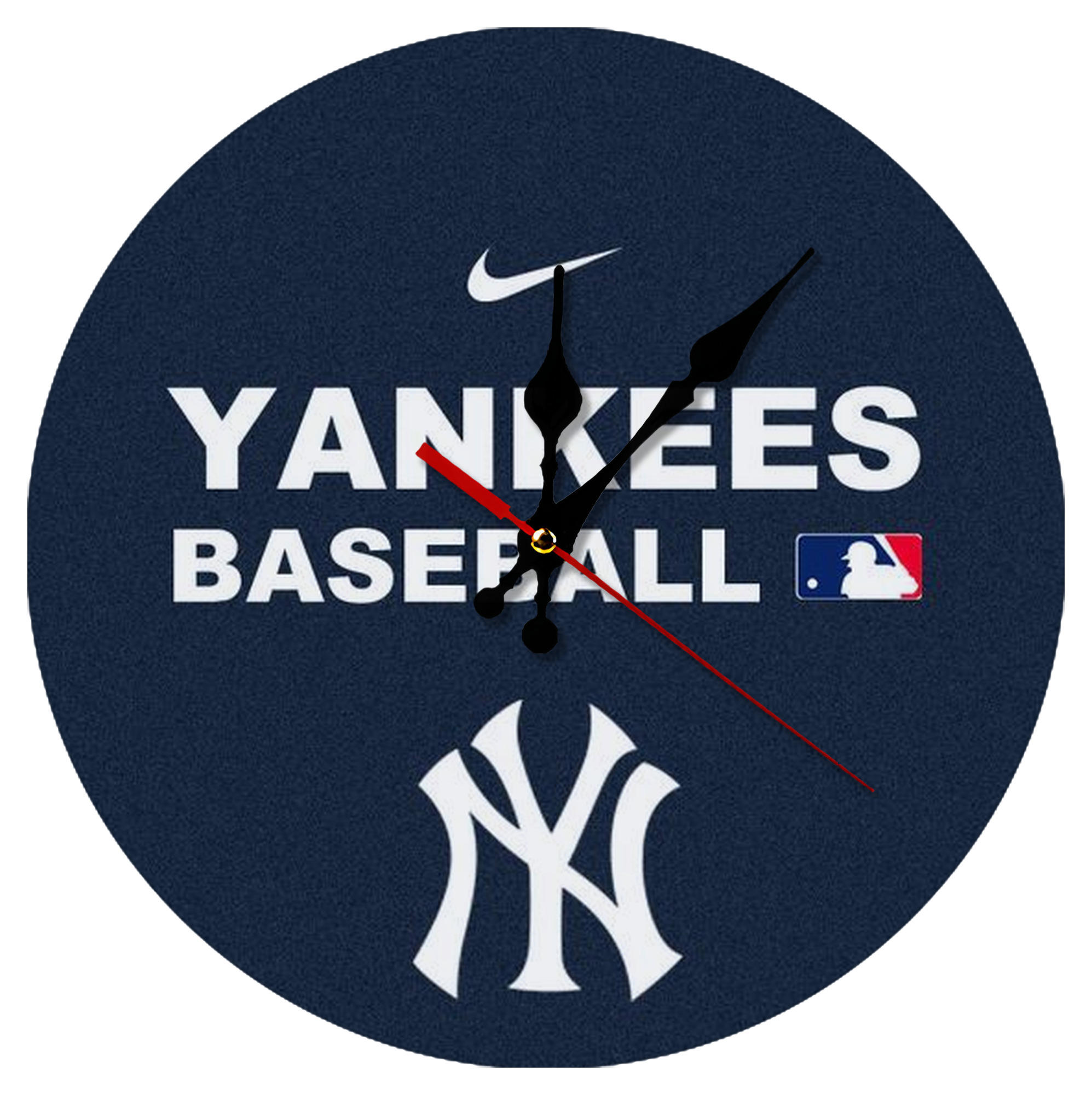 New York Yankees 214 Silent Round Wall Clock – Modern & Stylish DIY Design, Durable Wood Construction, Easy To Install – Perfect For Office, Bedroom, Living Room, And More